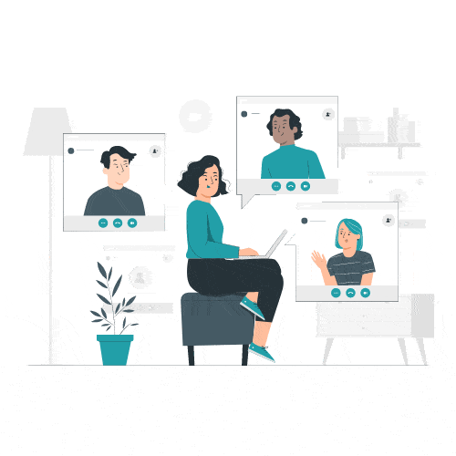 Diverse team collaborating on technology, symbolizing digital harmony