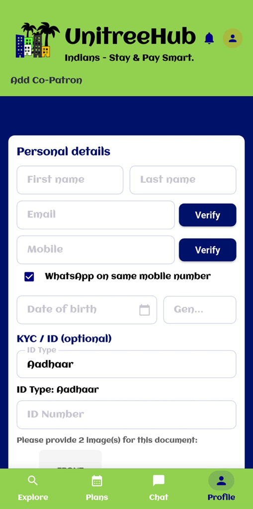 UnitreeHub traveller app UI with nearby slots